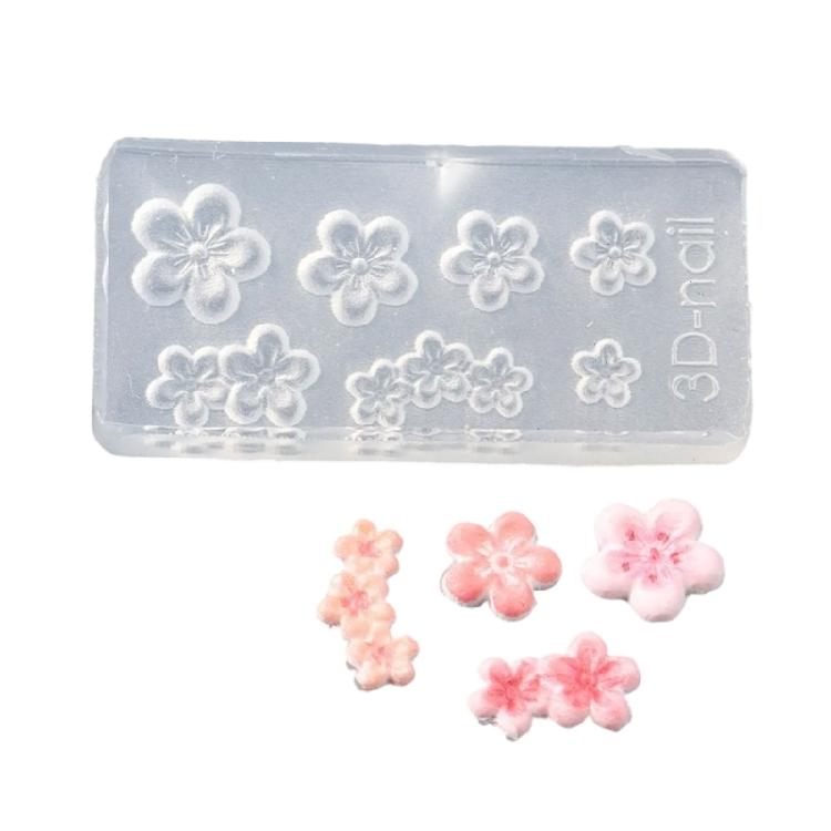 Силиконовые формы для нейл-арта, формы с цветами, трафареты для маникюра, цветочные украшения для нейл-арта