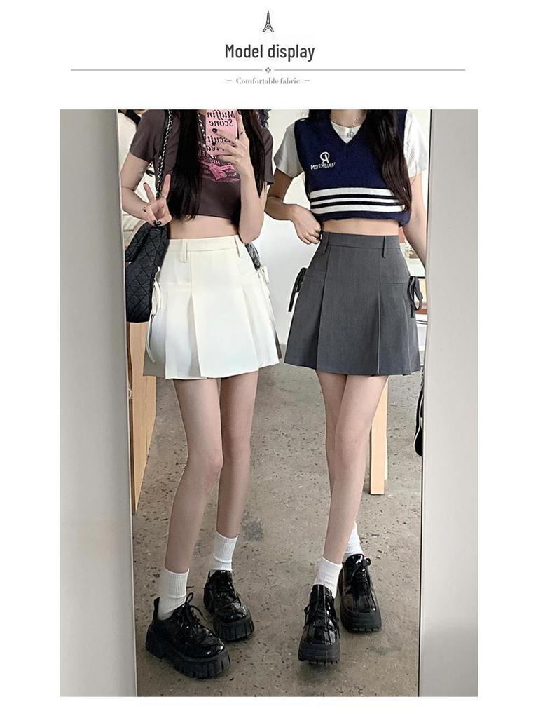 Irregular Tie-Waist A-Line Pleated Midi Skirt for Women