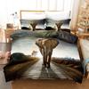 3D Elephant Theme Bedding Set Pillow Cover Bedding Set Duvet Cover Full Size Single/Double Bed Home Decoration