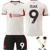 Подростки Дети Взрослые Индивидуальное Имя Футбольная Форма 25/26 Ливерпуль Выездная №9 ИСАК Футбольная Тренировочная Одежда Футбольная Форма с Носками