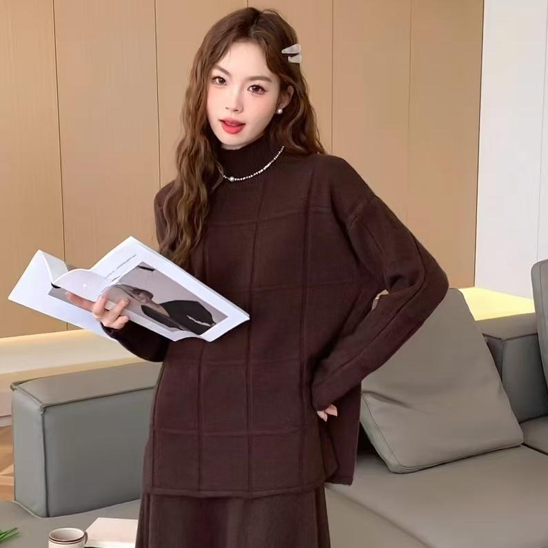 Dimanaf 2024 Winter Autumn Women Solid Sweaters Knitting Basic Fashion O-Neck Style Loose Pullover Sweater