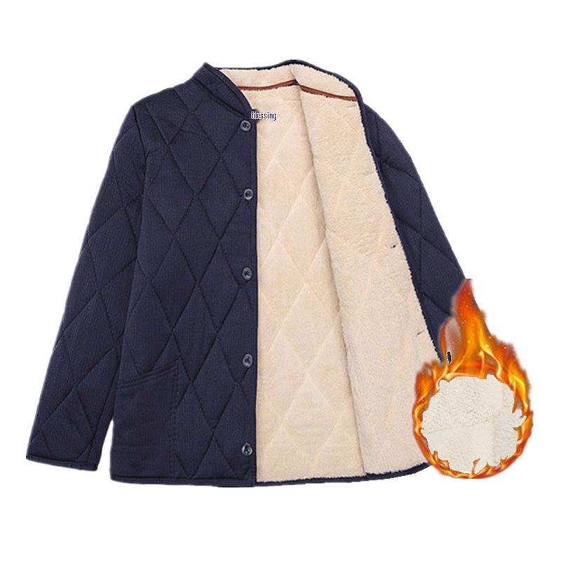 Мужской теплый зимний комплект: Хлопковый утепленный костюм (куртка и брюки) для пожилых – с флисовой подкладкой, верблюжий пух, идеально для папы или дедушки.