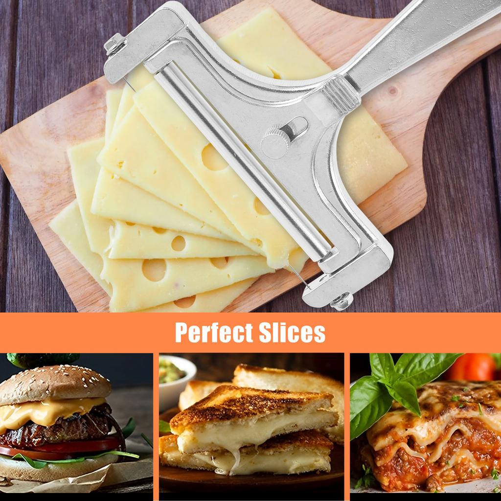 Cheese Slicer Stainless Steel Slicer Slicer with Adjustable Thickness Design Slicer with Handle Easy to Use Machine Washable