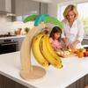 Banana Wooden Hanging Rack Kitchen Storage Organizer Decorative Fruit Display Vertical Holder Countertop Decor