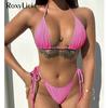 Sexy New Halter High Leg Cut Mini Bikini Female Swimsuit Women Swimwear Two-pieces Bikini Set Bather Bathing Suit Swim