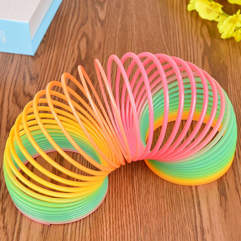Rainbow Magnic Spring For Children, Plastic Coil, Educational Toys, Playing In House, Indoor And Outdoor, Party Favors Gifts