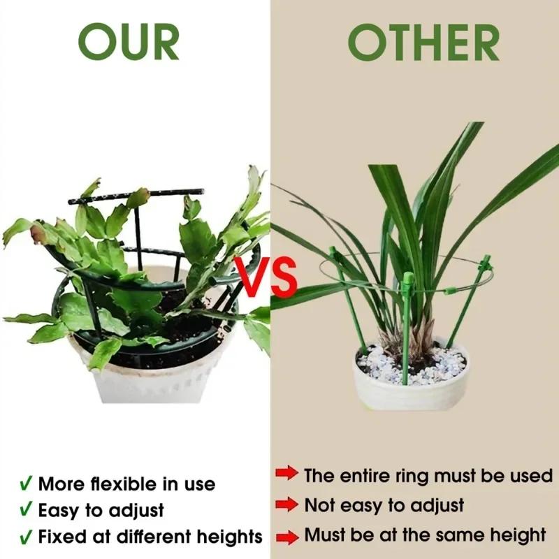 12Pc Plastic Plant Support Pile Frame Greenhouse Arrangement Semicircle Fixed Rod Flower Plant Vine Climbing Bracket Garden Tool