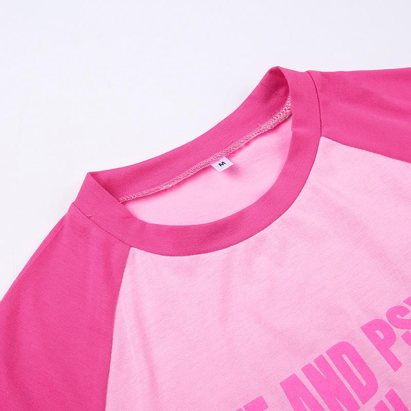 Футболка с принтом в виде буквы Y2K, розовая, уличная, с изображением пикантной девушки, открытым пупком и круглым вырезом