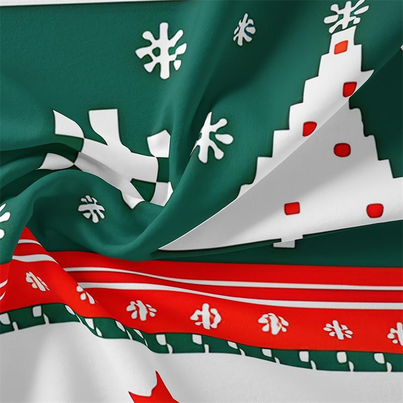 Рождественский мягкий и дышащий 3-предметный рождественский комплект пододеяльника - Геометрический узор, Включает 1 пододеяльник и 2 наволочки