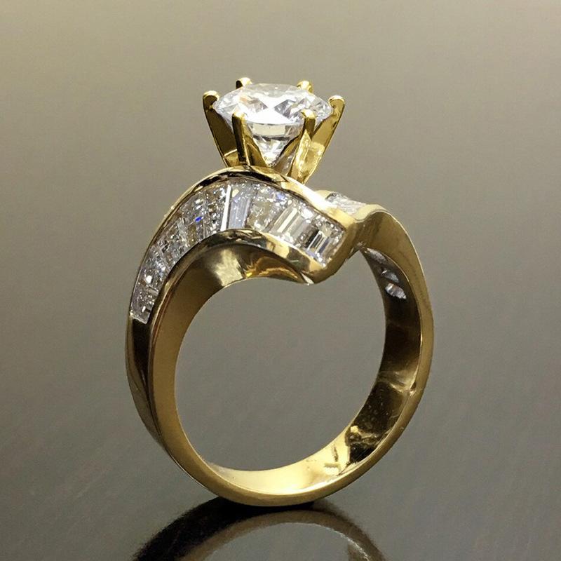 New European and American geometric ladder square ring, irregular fashion ring, personalized design index finger ring