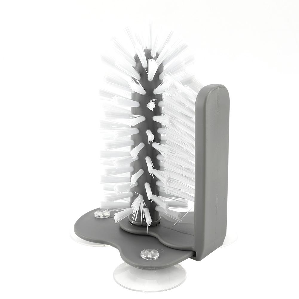 Щетка для чистки стеклянных чашек на 360 градусов с присосками для кухонной мойки