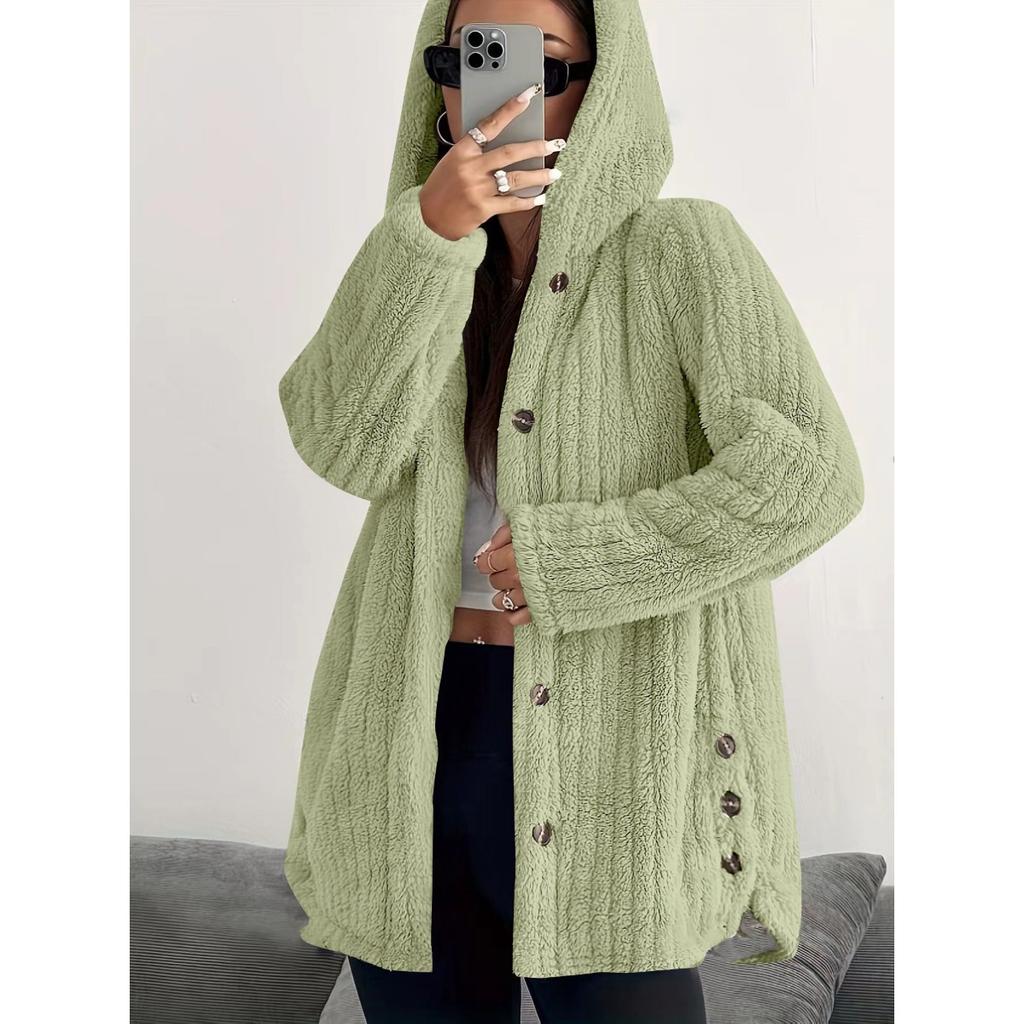 Женская однотонная толстовка с капюшоном и длинными рукавами, свободная, плюшевая, для осени и зимы