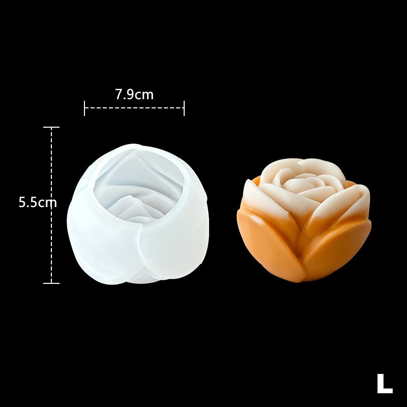 Multi Size 3D Flower Shape Silicone Rose Mold Candle Mould Handmade Soap Mold Wedding Cake Decor Jelly Valentine's Day Gift DIY
