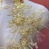 Polyester Embroidery Flower Patch Embroidery Garment Ornament Chest Decor Patch  Wedding Gown Decor
