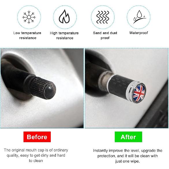 4 PCS Car Tire Valve Stem Caps, Leakproof Auto Rim Wheel Valve Stem Cap with O Rubber Seal, Dustproof Stem Covers for Car SUV Bike Truck Motorcycle,