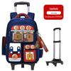 "Large Capacity Trolley Schoolbags for Grade 2, 3, and 6 Students - Card Bara Design To Reduce Carrying Burden"
