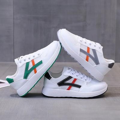 Новые летние дышащие белые туфли, женская модная корейская повседневная обувь с кокосом, кроссовки с мягкой подошвой для бега