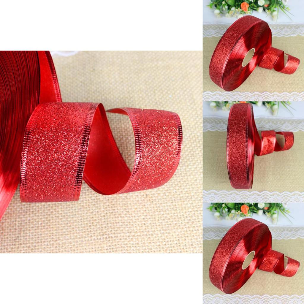 Premium 3.8cm Red Christmas Ribbon With Beautiful Pink Borders For Seasonal Decor