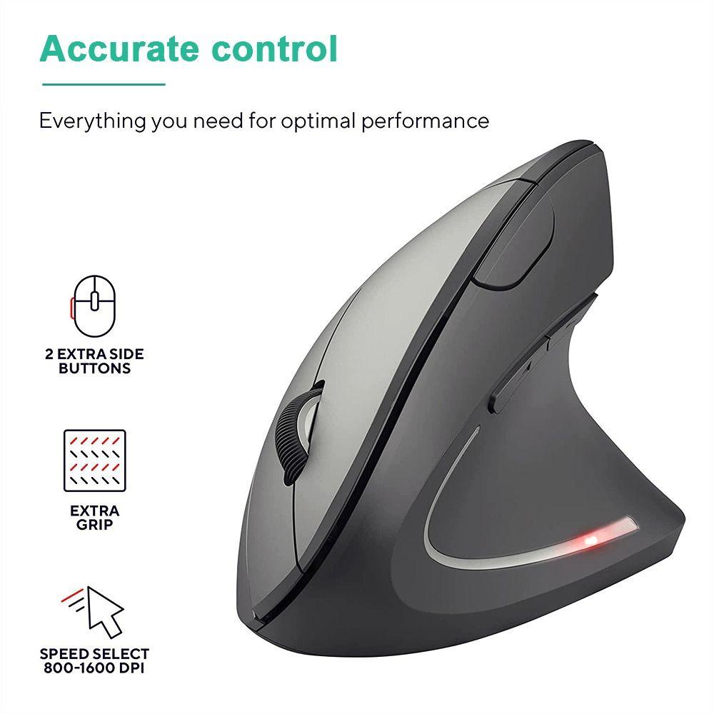 6 Buttons Cordless Optical Mice 2.4GHz Vertical Mouse For Laptop PC Computer Desktop