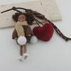 Curly Hair Doll Pendant Keychain with Heart and Braided Rope Backpack Charm Bag Ornament for Stylish Women and Girls
