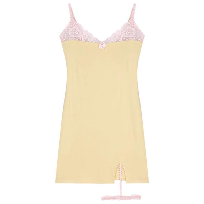 French Chic Beautiful Spice Girl Sexy Bow Temperament Lace Suspender Slim Skinny Dress Women