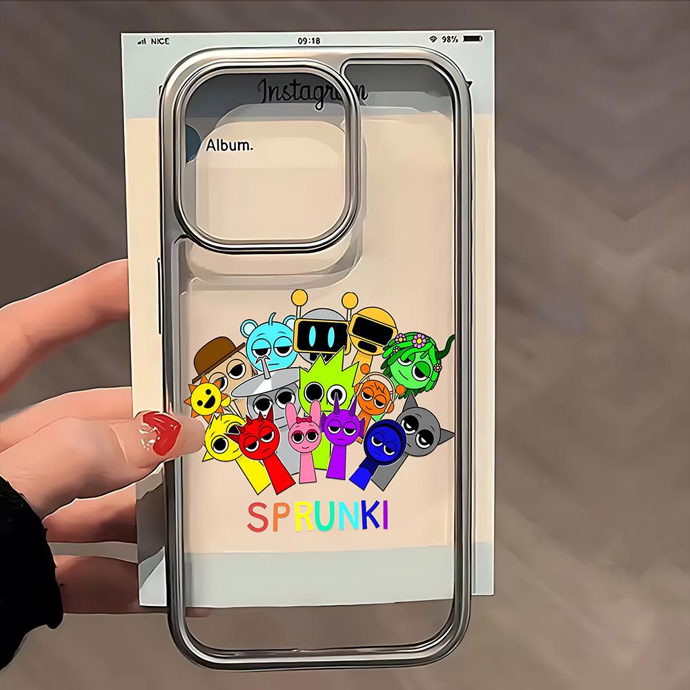 Чехол для телефона Sprunki Game для iPhone 16e 16 15 14 13 12 11 Pro Max X XR XSMAX 8 7 Plus Роскошный прозрачный мягкий задний чехол