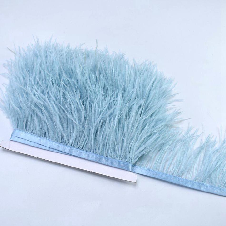 1M 8-10cm White Feathers Ostrich Plume Trim Wedding Crafts DIY Natural Feather Ribbon Sewing Party Handmade Headdress Carnival