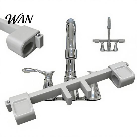 Faucet Handle Lock for 2-Handle Sinks, Prevent Accidental Water On, Adjustable Child & Pet Proof Restraint System Kitchen Bathroom Laundry Room