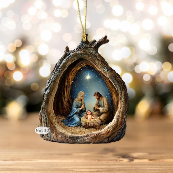 1 шт/2 шт украшения для рождественской сцены рождение Иисуса акриловые подвесные украшения святые религиозные подарки для христианской рождественской елки декор