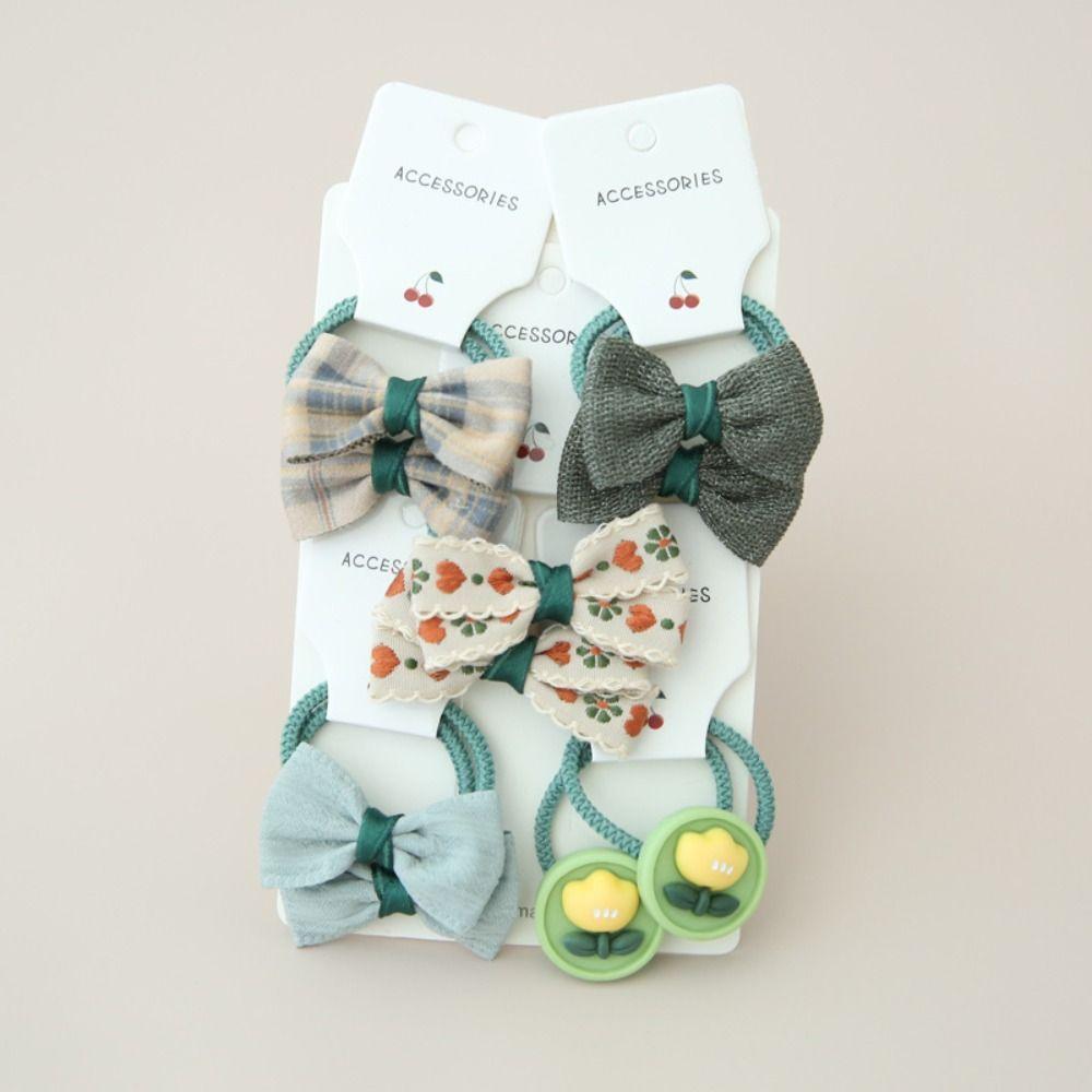 10Pcs Cute Elastic Rubber Band Kids Girls Hair Rope Luxury Hair Ties Bowknot