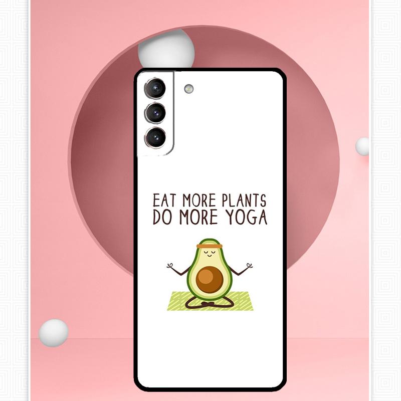 Avocado Yoga Funny Pattern Case For Samsung Galaxy S25 Ultra S21 S22 S23 S24 Ultra S9 S10 S20 Plus S25 FE Cover Funda