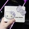 Светло-фиолетовый 3D-бант Hello Kitty Держатель для водительских прав - Мягкая обложка из полиуретановой кожи