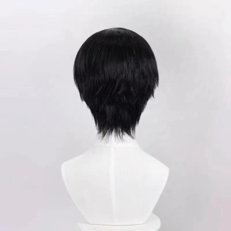 Alien Stage Anime Ivan Cosplay Black Sorrow Cosplay Black Wig Short Black Cos Wigs Heat Resistant Hair Wigs