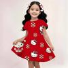 Sanrio Новое летнее платье для девочек Hello Kitty с 3D-печатью Модное мультяшное милое принцессы Детская одежда Юбка Вечеринка Мальчики Китти Кот