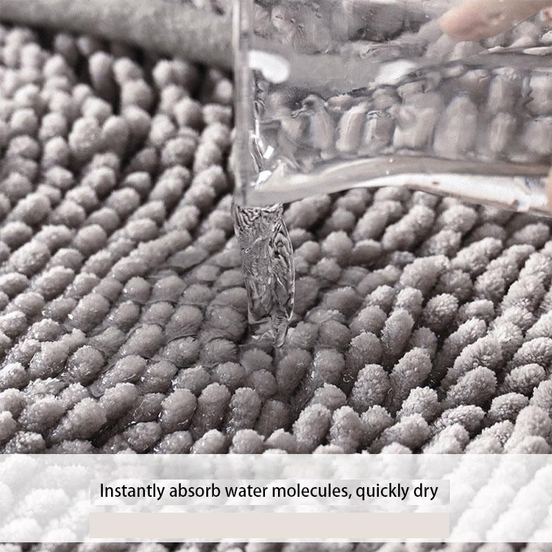 Microfiber Bath Mat Water Absorent Chenille Bathroom Carpet Thenck Soft Bathtub Toilet Rugs Anti Slip Entrance Doormat Floor Mat