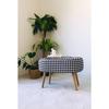 Hornbeam Wooden Leg Oval Pouf Bench Crowbar Pattern