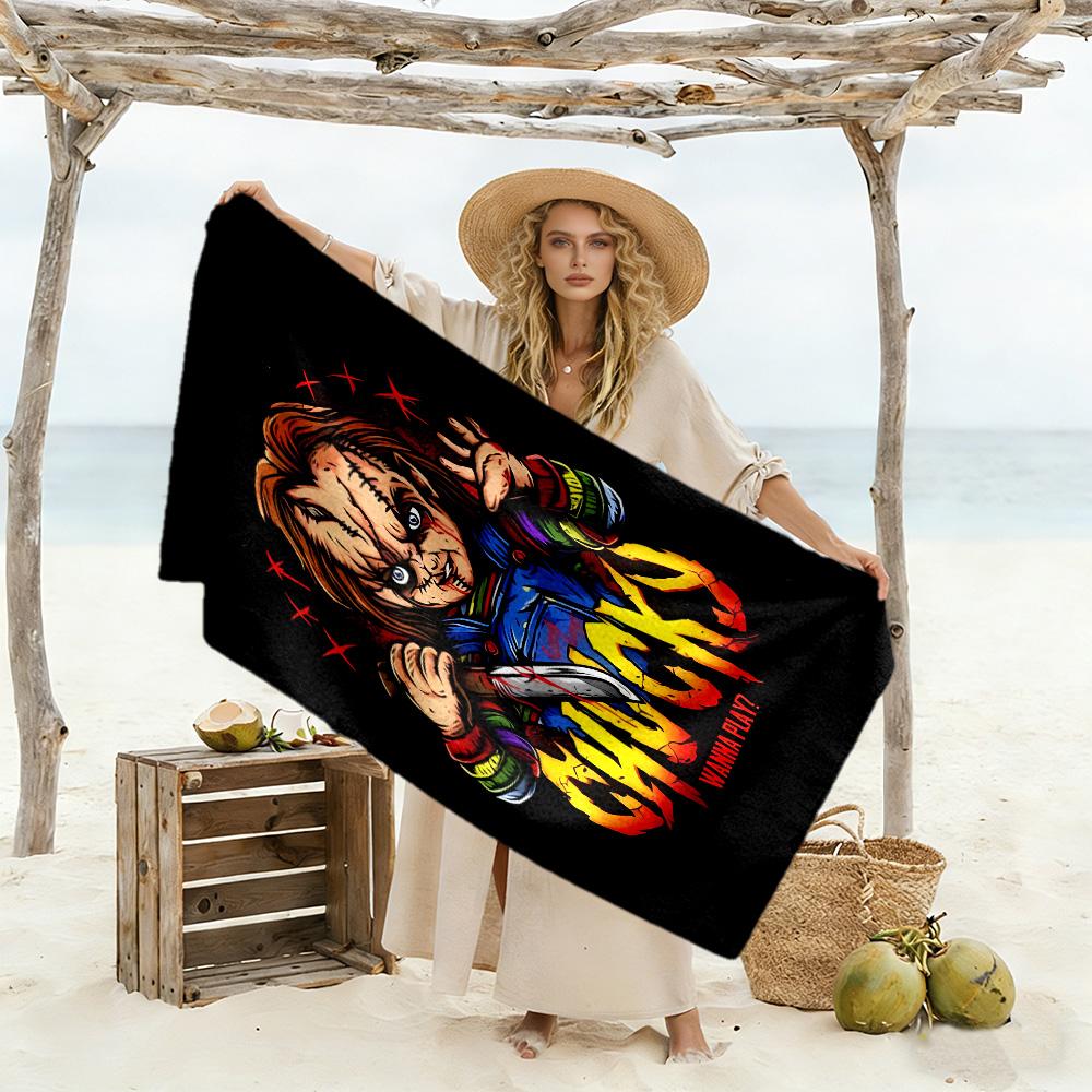 Chucky's Rainbow Horror vibrant beach towel Durable Printed beach towel Fashion Lovers Stylish Gift for Women