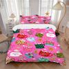 3Pcs Christmas Hot Chocolate Bedding Set Quilt Cover Pillowcase Home Christmas Halloween Gift 1 Duvet Cover 2 Pillowcase S1163