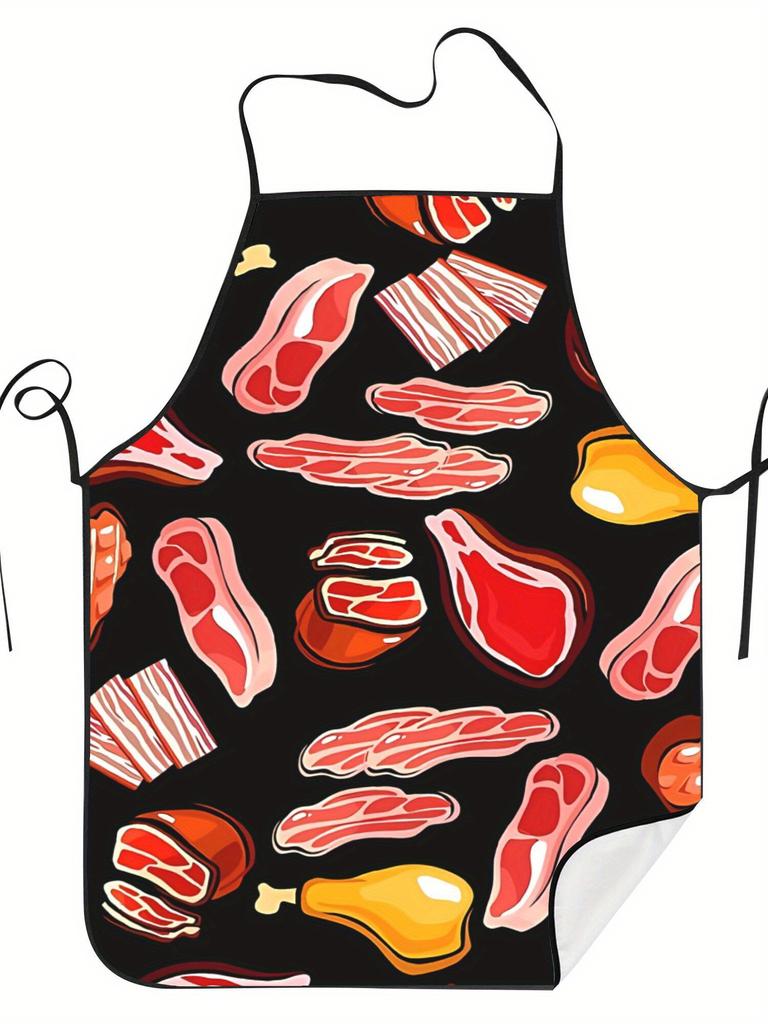 Raw Meat Printed Apron Household Cleaning & Cooking Apron