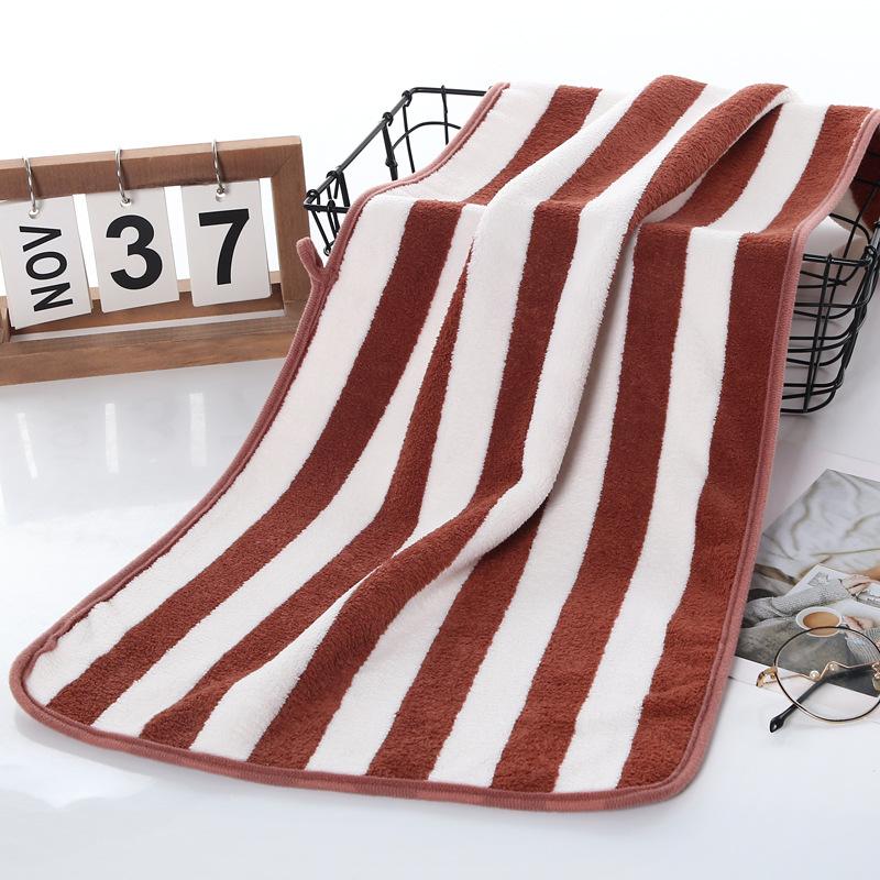 Коралловое флисовое цветное полосатое полотенце, домашнее банное полотенце, впитывающее пляжное полотенце