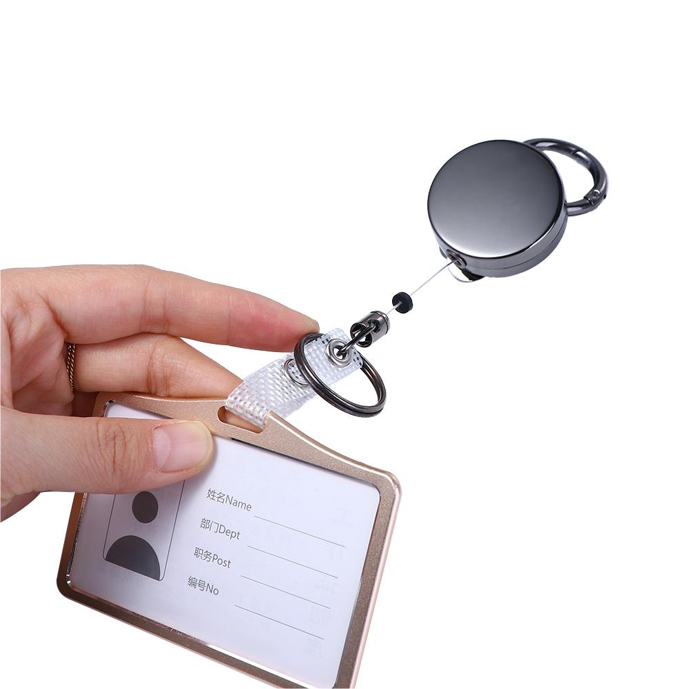 Wire Rope with Belt Clip Retractable Badge Reels ID Card Badge Holder Key Chain Ring Pull Keyring