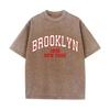 Retro Washed Vintage Brooklyn 1898 T-Shirt High Quality T-Shirts Summer Oversized Short Sleeve Clothes Cotton Loose Street Tops
