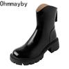 Fashion Platform Thick Heel Women Ankle Boots Fashion Back Zippers Short Boots Autumn Winter Women's Elegant Booties