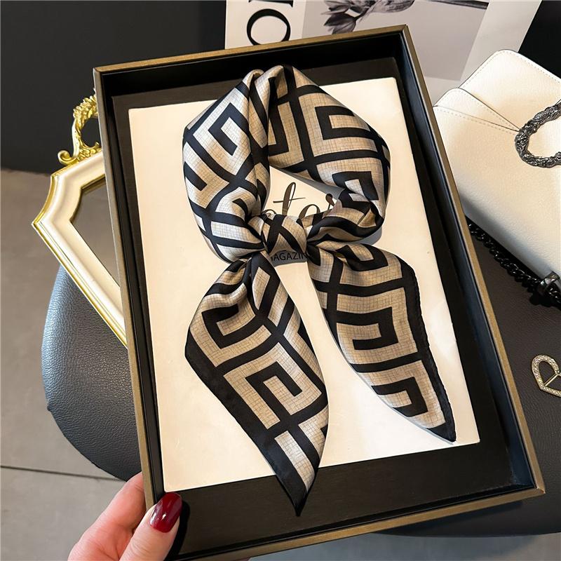 70*70cm Printed Square Scarf Women Kerchief Hairband Neckerchief Head Hijab Lady Headband Foulard Bag Ribbon