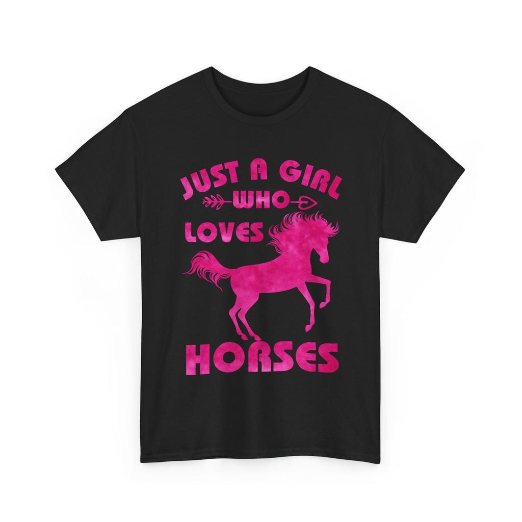 Just A Girl Who Loves Horses T-Shirt, Equestrian Horses Lovers Girls Shirt