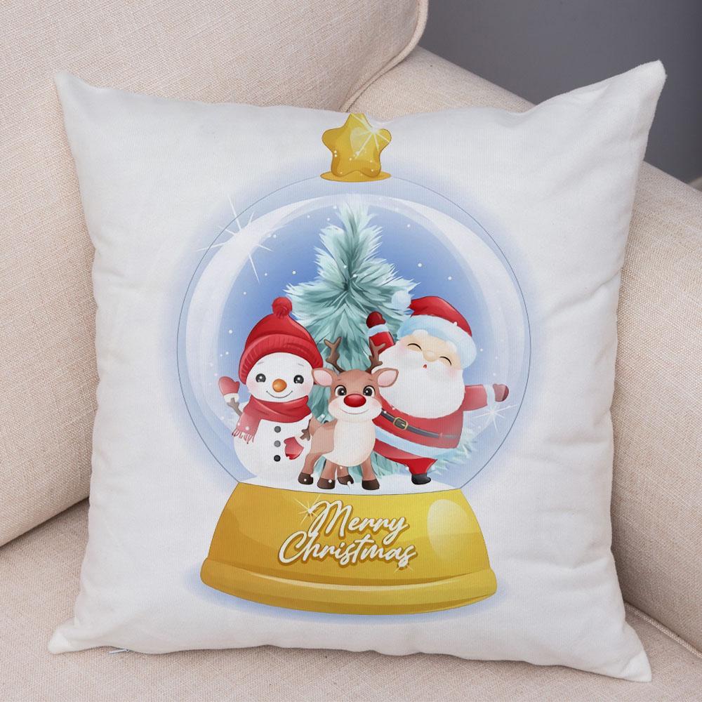С Рождеством мультфильм Санта-Клаус Пингвин с принтом оленя наволочка для дома, гостиной, украшения дивана, наволочка 45x45 см