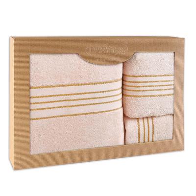 Cotton Towel Set In a Box 30x50 50x90 70x140 Powder Pink