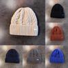 Knit Hat For Men With Letters Warm Solid Color For Casual Wear