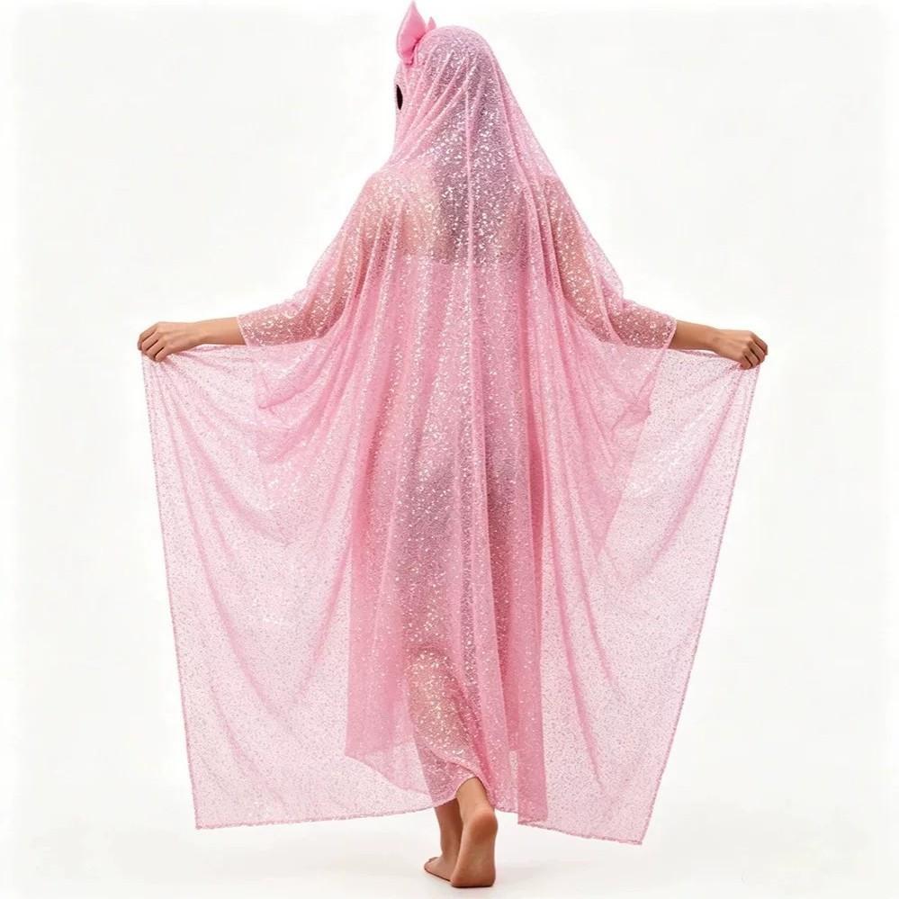 New Iridescent Bow Ghost Cape for Adult Halloween Party cos Cloak