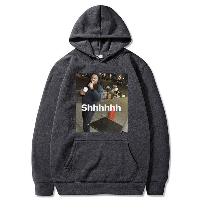 Lucki Shhhhh Забавный Мем Принт Худи Мужчины Женщины Оверсайз Популярная Толстовка Оверсайз Повседневная Флис Теплый Длинный Рукав